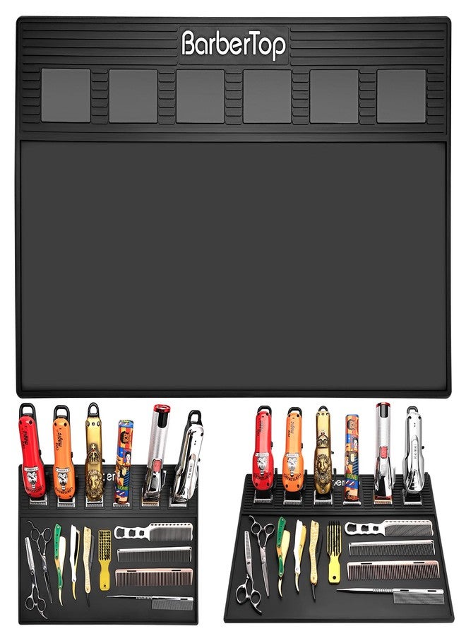 BarberTop Magnetic Barber Mat with 6 Magnets - 19.3"x12.6" Non-Slip Tool Organizer for Clippers, Station Table Pad | Barber Mats for Grooming, Salon & Home Use - Image 1